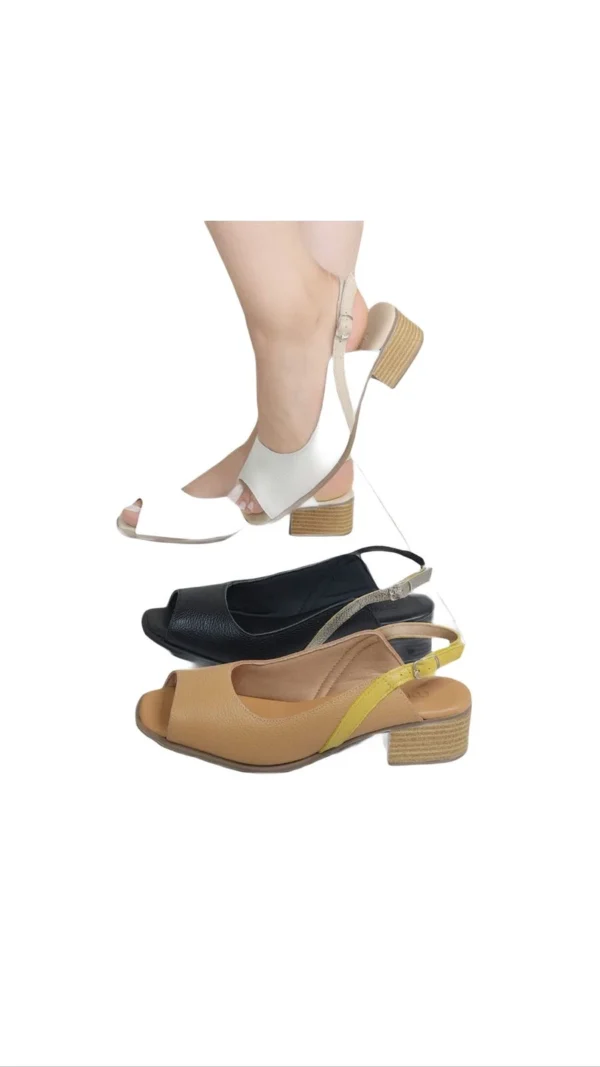 Peeptoe Couro Confort
