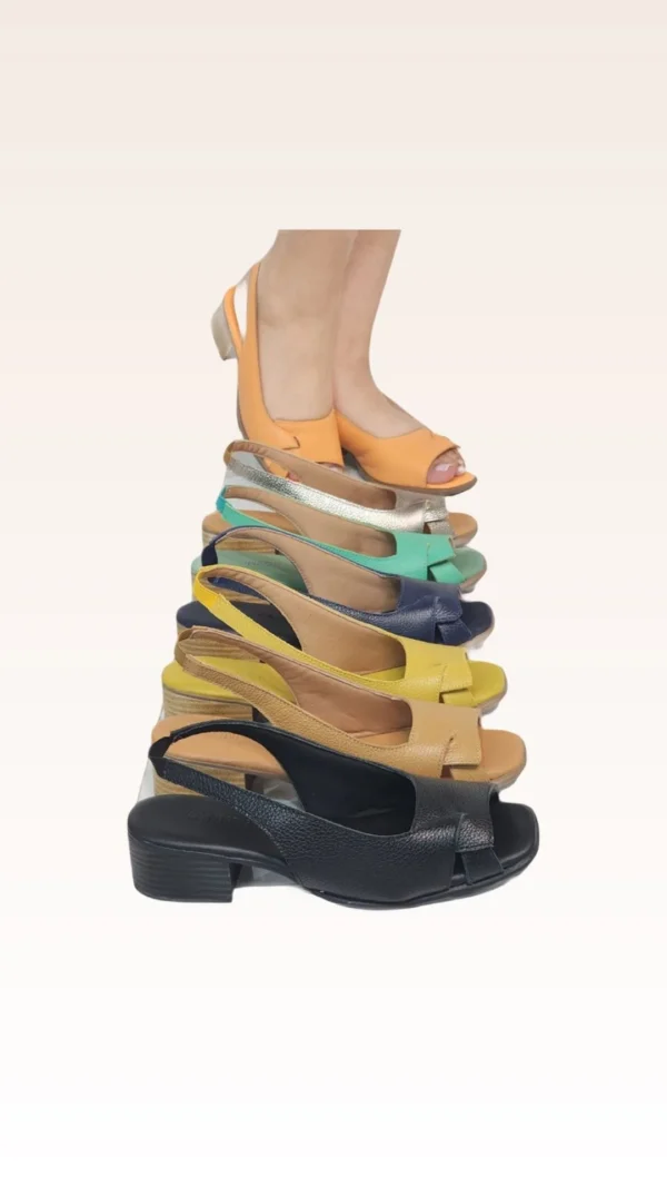 Peeptoe Couro Confort